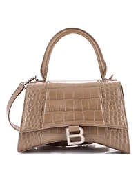 Pre-Owned Balenciaga Small Hourglass Top Handle Bag Embossed Leather