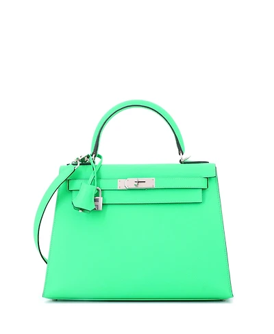 Pre-Owned HERMES Kelly 28 Handbag Epsom with Palladium Hardware