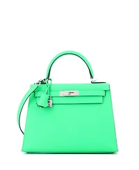 Pre-Owned HERMES Kelly 28 Handbag Epsom with Palladium Hardware