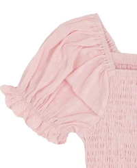 Rare Editions Girls' 2T-6X Smocked Top and Denim Pants, 2-Piece Set