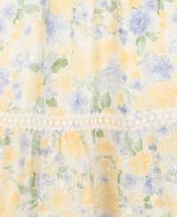 Rare Editions Girls' 7-16 Floral Crochet Lace Trim Maxi Dress