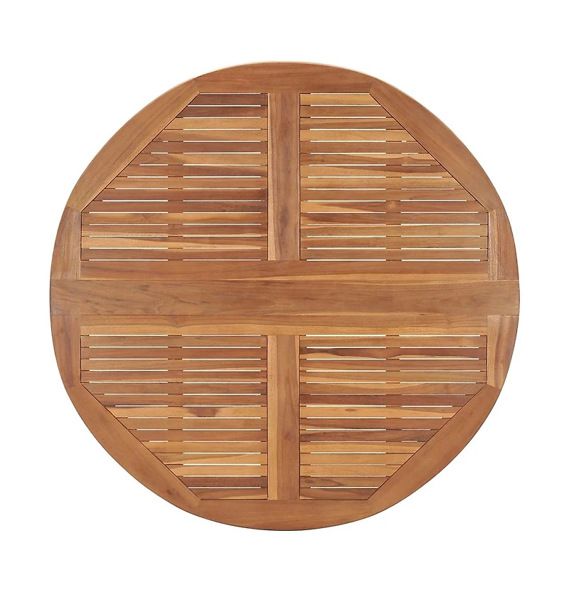 vidaXL Folding Patio Dining Table 43.3"x29.5" Solid Wood Teak