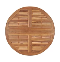 vidaXL Folding Patio Dining Table 43.3"x29.5" Solid Wood Teak