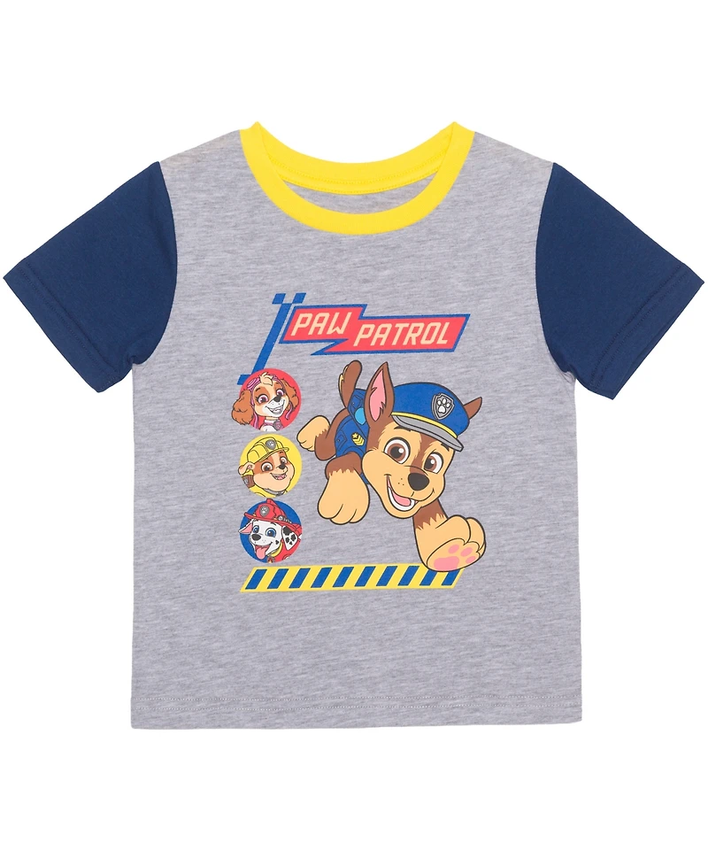 Paw Patrol Boys' Toddler 2T-5T T-Shirt and All-Over Print Shorts, 2-Piece Set