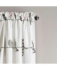 Lush Decor Rowley Birds Light Filtering Window Curtain Panels, Pair, 52" W x 108" L, Curtains for Bedroom - Farmhouse Curtains for Windows