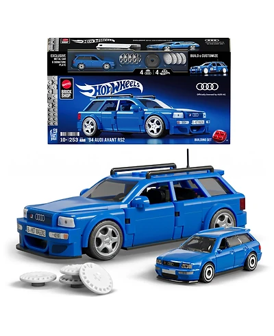 Mattel Brick Shop Hot Wheels 94 Audi Avant RS2 Building Toy Kit, 253 Pieces