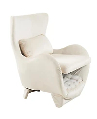 Aostirmotor Modern Velvet Accent Chair - Pet-Friendly 2-in-1 Lounge for Living Room & Office