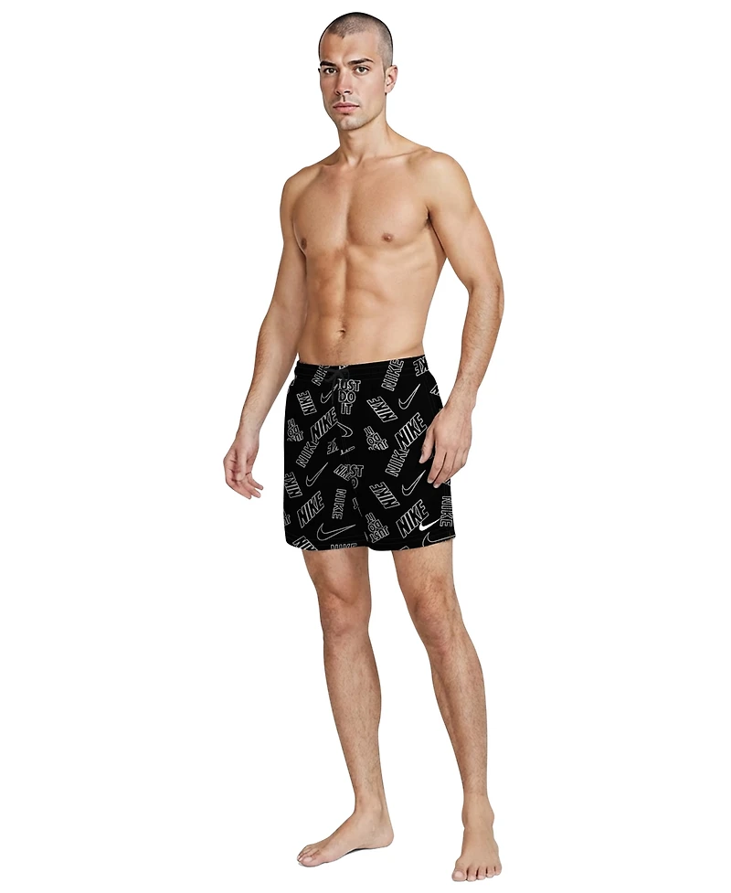 Nike Men's 5" Breaker Multi Logo Print Volley Swim Shorts