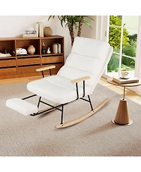 Slickblue Nursery Rocking Chair with Teddy Velvet Upholstery