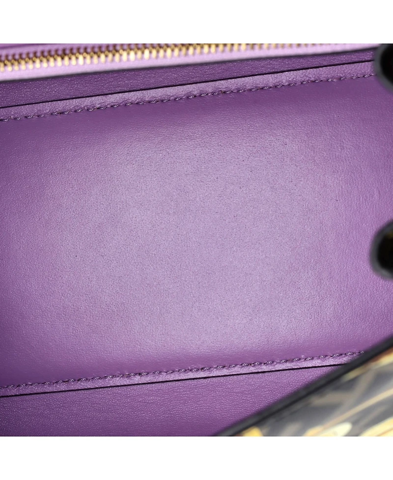 Pre-Owned Versace Medium x Fendi Fendace La Medusa Top Handle Bag Printed Laminated Leather with Leather