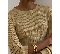 Lauren Ralph Women's Mini-Cable Crewneck Sweater