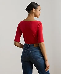 Lauren Ralph Stretch Cotton Boatneck T-Shirt