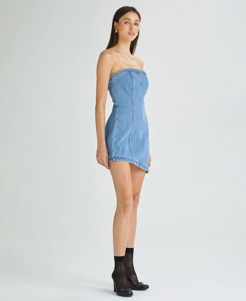 Abrand Women's Bustier Strapless Mini Dress