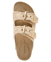Madden Girl Women's Babes-rf Double-Strap Round Toe Flatform Footbed Sandals