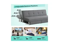 Slickblue Convertible 3-Seat Sofa Bed with 2 Large Drawers and 3 Angles