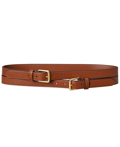Lauren Ralph Double-Buckle Stacked Wide Belt