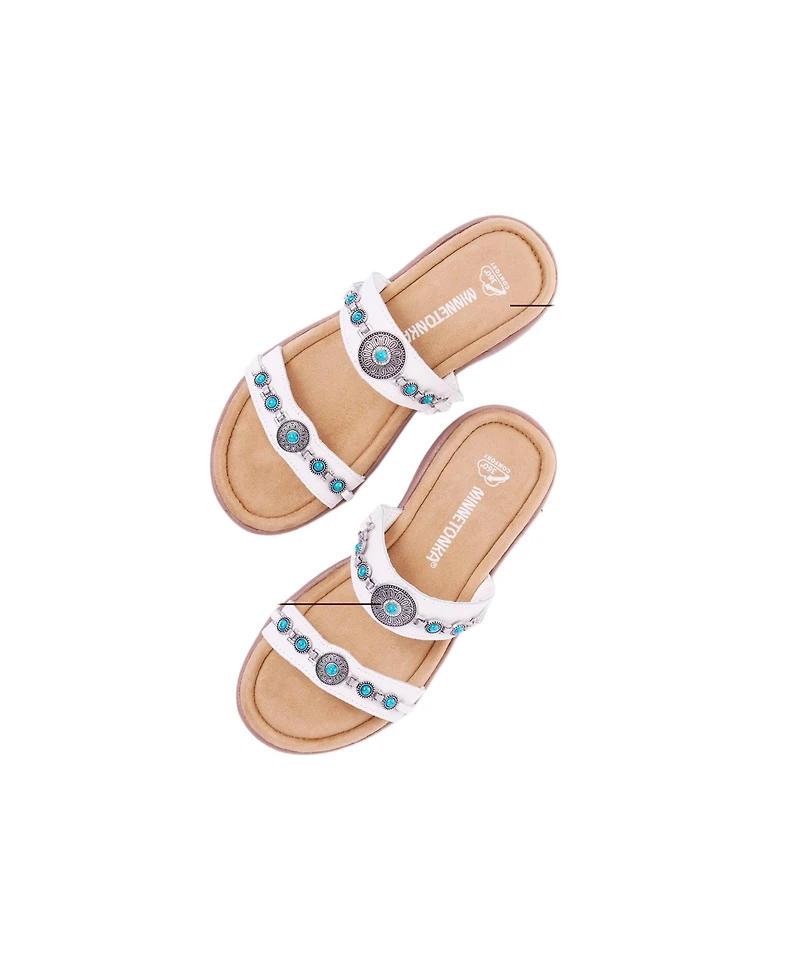 Minnetonka Women's Brenn Embellished Slide Sandals