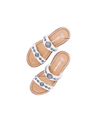 Minnetonka Women's Brenn Embellished Slide Sandals