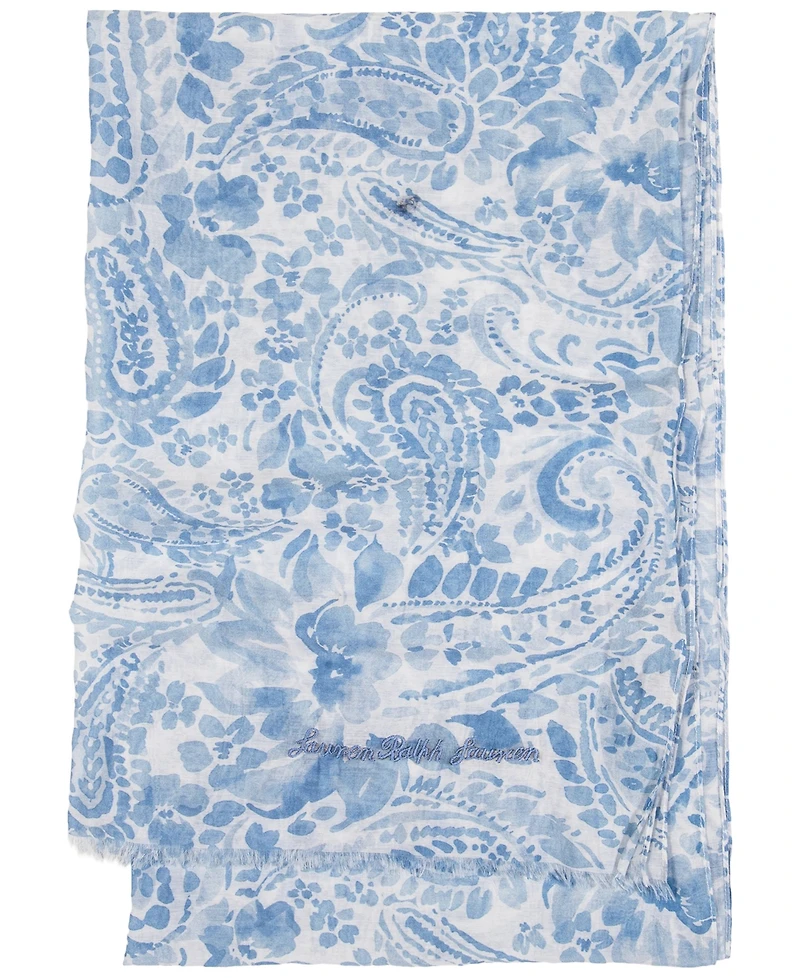 Lauren Ralph Lauren Summer Paisley Crinkled Oversized Oblong Scarf