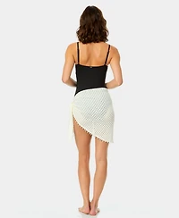 CeCe Women's Crochet Side Tie Cover-Up Skirt