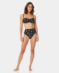 CeCe Women's Scallop Contrast Bandeau Bikini Top