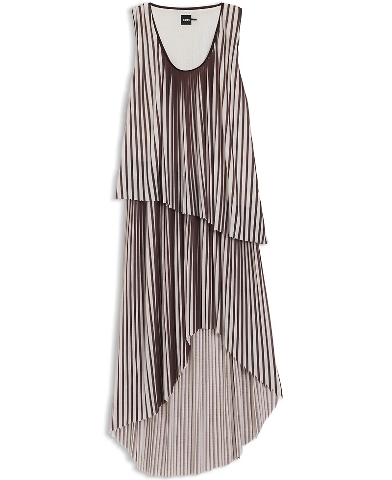 Boss by Hugo Women's Two-Tone Plisse Pleat A-Line Dress