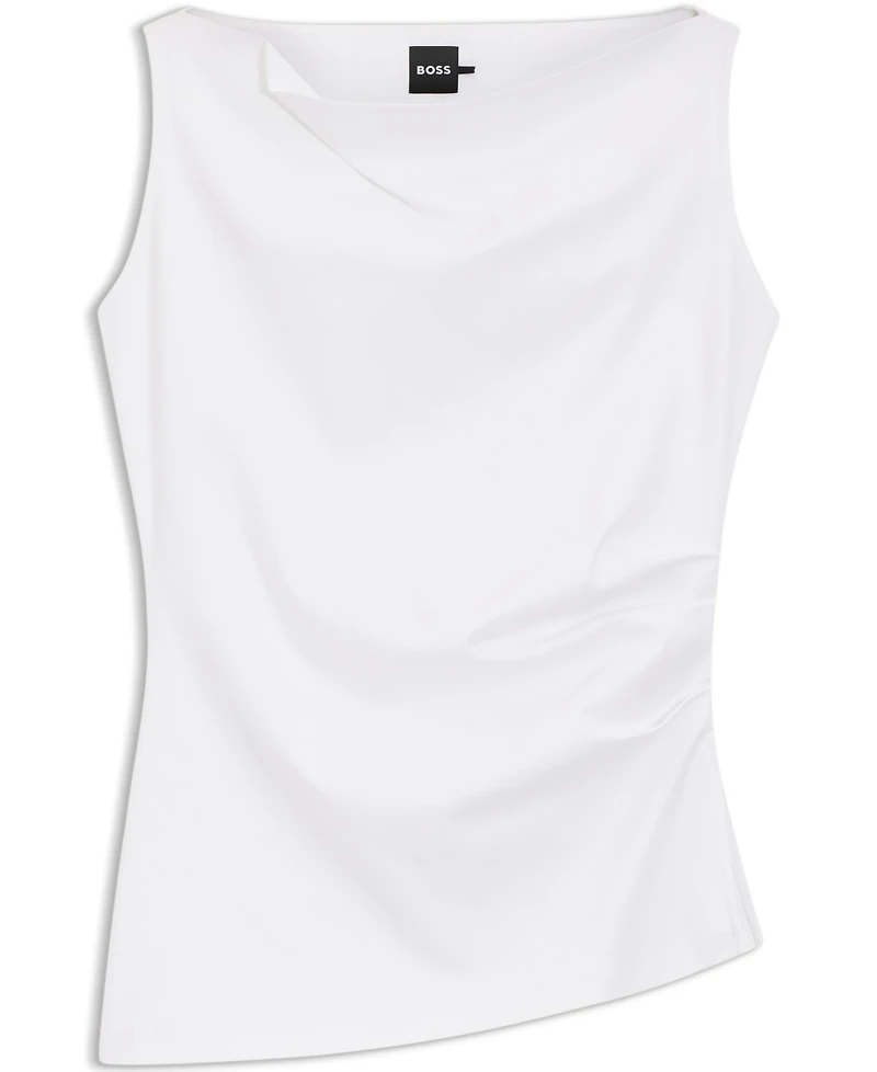 Boss by Hugo Women's Mercerized Cotton Cowl-Neck Asymmetric Top