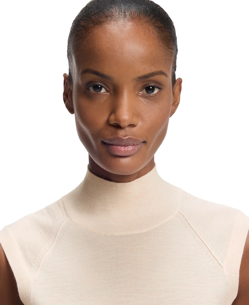 Boss by Hugo Women's Merino Wool Sleeveless Mock Neck Top