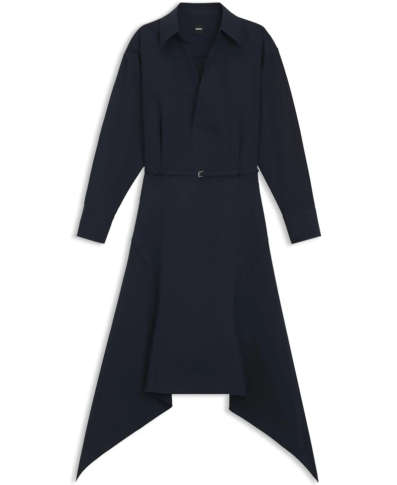 Boss by Hugo Women's Cotton Poplin Belted Shirt Dress