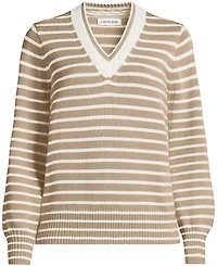 Lands' End Women's Drifter Set Sleeve Vneck Sweater