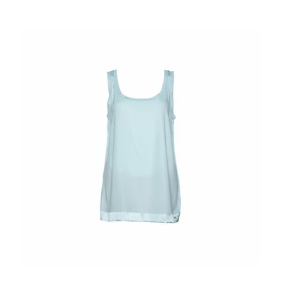 Pre-Owned Missoni Women's Pastel Blue Silk & Knit Sleeveless Scoop Neck Top