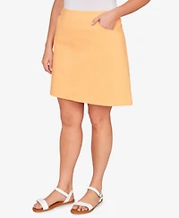 Hearts Of Palm Plus Solid Tech Stretch Pull On Skirt