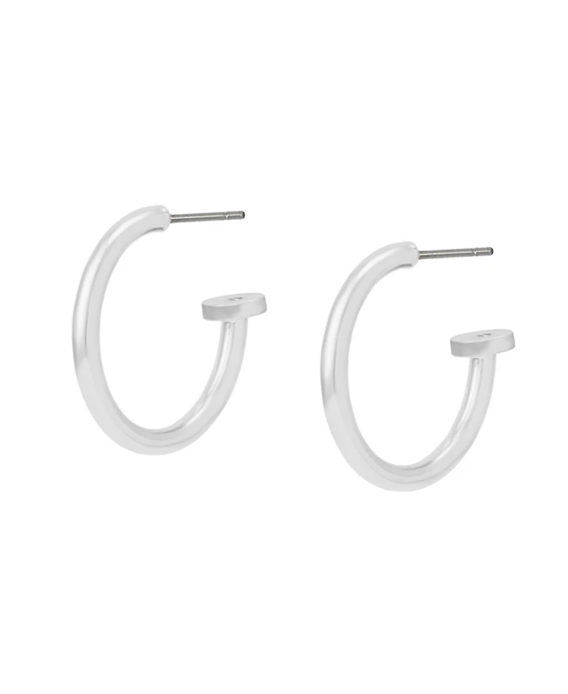 Robert Lee Morris Soho Silver Minimal Huggie Earrings
