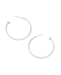 Robert Lee Morris Soho Silver Minimal Medium Hoop Earrings
