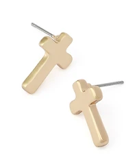 Robert Lee Morris Soho Gold Cross Stud Earrings