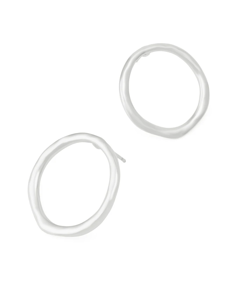 Robert Lee Morris Soho Silver Sculpted Small Circle Post Earrings