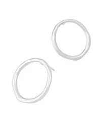 Robert Lee Morris Soho Silver Sculpted Small Circle Post Earrings