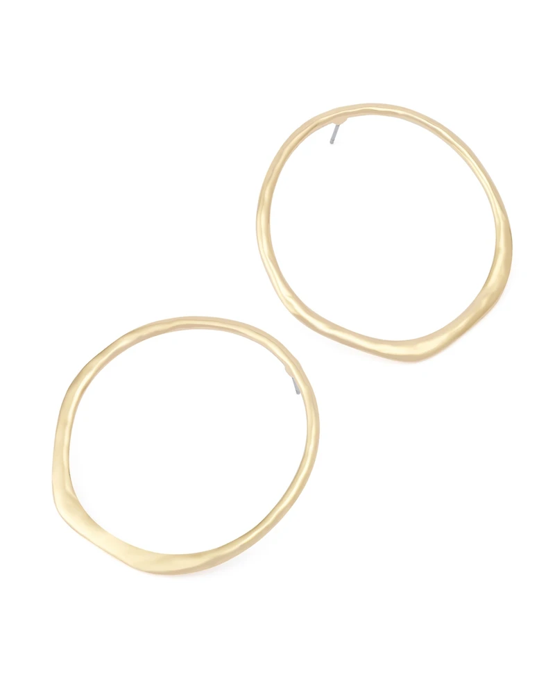 Robert Lee Morris Soho Silver Sculpted Medium Circle Post Earrings