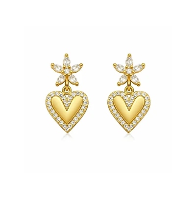 Hollywood Sensation Bloom Heart Drop Earrings