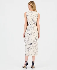 Anne Klein Women's Linen-Blend Embroidered Sleeveless Top