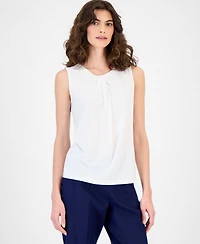 Anne Klein Women's Sleeveless Asymmetric Pleated Top