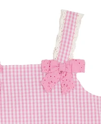 Rare Editions Girls' 2T-6X Gingham Top And Eyelet Shorts, 2-Piece Set