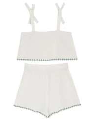 Rare Editions Girls' 7-16 Floral Embroidered Top and Shorts, 2-Piece Set