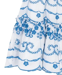 Rare Editions Girls' 4T-6X Embroidered Eyelet Smocked Dress