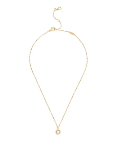 Coach Faux Stone Halo Circle Pendant Necklace