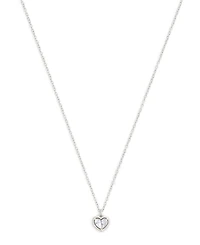Coach Faux Stone Halo Heart Pendant Necklace