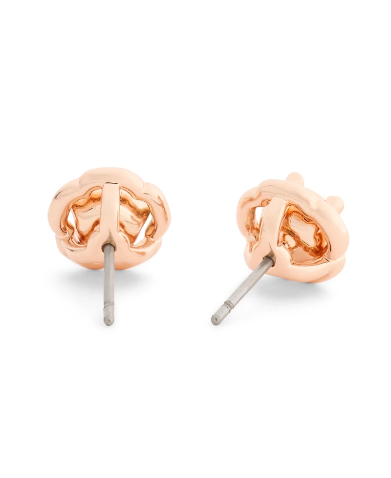 Coach Faux Stone Halo Tea Rose Stud Earrings