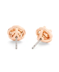 Coach Faux Stone Halo Tea Rose Stud Earrings