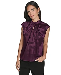 Calvin Klein Women's Mock Neck Sleeveless Top