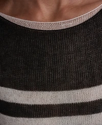 Dkny Women's Boat Neck Elbow-Sleeve Stripe Sweater